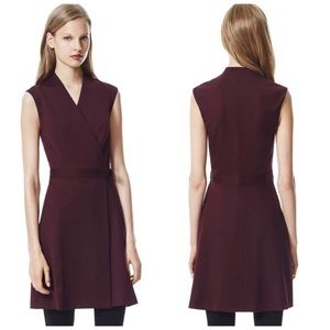 Theory Burgundy Dress Size 0 Tie Front